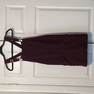 Topshop burgundy corduroy jumper dress